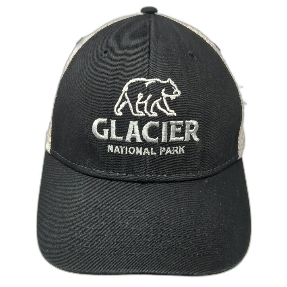 Ouray Baseball Cap Black One Size Glacier National Park Bear Mesh Strapback Hat